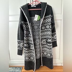 Ricki's Charcoal and White Patterned Cardigan